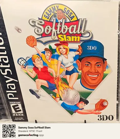 Sammy Sosa Softball Slam PlayStation, NTSC box front