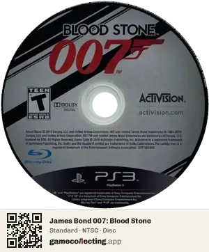 James Bond 007: Blood Stone PlayStation 3, NTSC disc