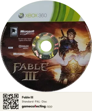 Fable III Xbox 360, PAL disc