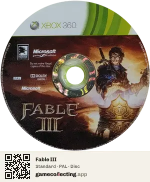 Fable III Xbox 360, PAL disc