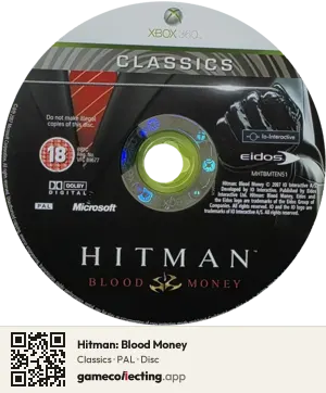 Hitman: Blood Money Xbox 360, PAL disc