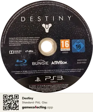 Destiny PlayStation 3, PAL disc
