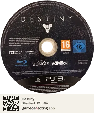 Destiny PlayStation 3, PAL disc