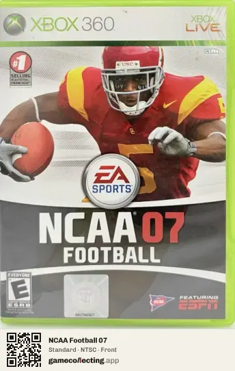 NCAA Football 07 Xbox 360, NTSC box front