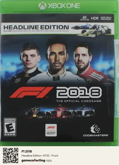 F1 2018 Xbox One, NTSC box front
