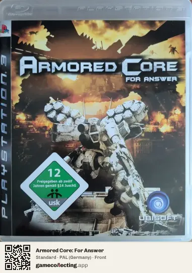 Armored Core: For Answer PlayStation 3, Germany box front