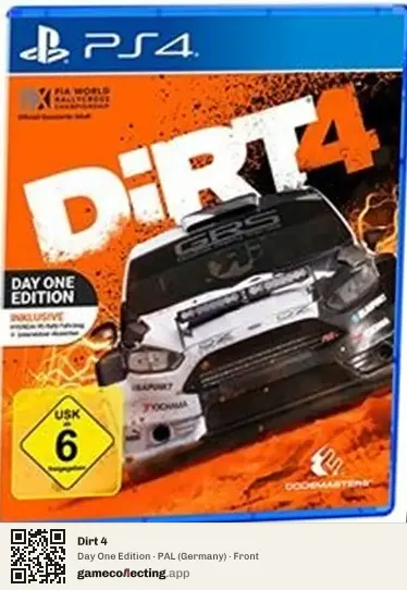 Dirt 4 PlayStation 4, Germany box front