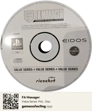 FA Manager PlayStation, PAL disc