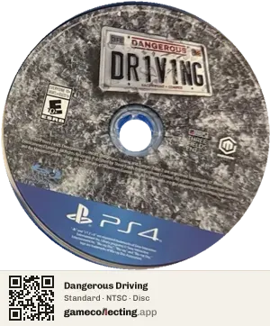 Dangerous Driving PlayStation 4, NTSC disc