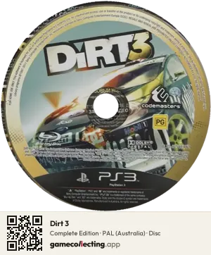 Dirt 3 PlayStation 3, PAL disc
