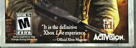 Return to Castle Wolfenstein: Tides of War, the ESRB box on its front