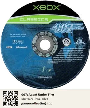 007: Agent Under Fire Xbox, PAL disc