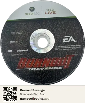 Burnout Revenge Xbox 360, PAL disc