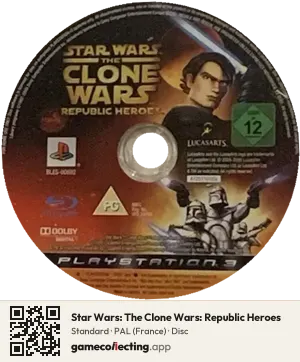 Star Wars: The Clone Wars: Republic Heroes PlayStation 3, PAL disc