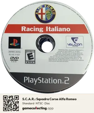 S.C.A.R.: Squadra Corse Alfa Romeo PlayStation 2, NTSC disc