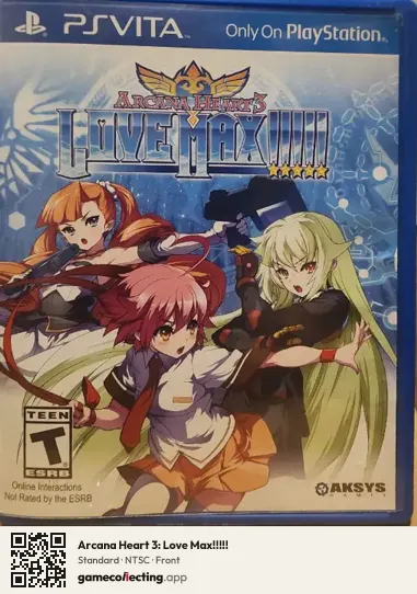 Arcana Heart 3: Love Max!!!!! PlayStation Vita, NTSC box front
