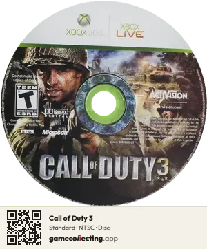 Call of Duty 3 Xbox 360, NTSC disc