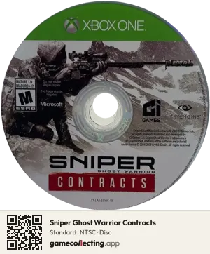Sniper Ghost Warrior Contracts Xbox One, NTSC disc