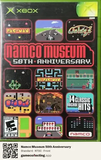 Namco Museum 50th Anniversary Xbox, NTSC box front