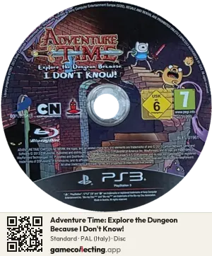 Adventure Time: Explore the Dungeon Because I Don't Know! PlayStation 3, PAL disc