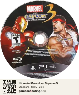 Ultimate Marvel vs. Capcom 3 PlayStation 3, NTSC disc