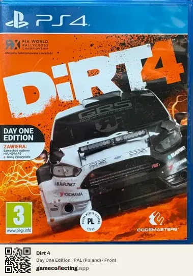 Dirt 4 PlayStation 4, Poland box front