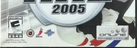 NHL 2005, the ESRB box on its front