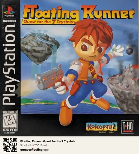 Floating Runner: Quest for the 7 Crystals PlayStation, NTSC box front