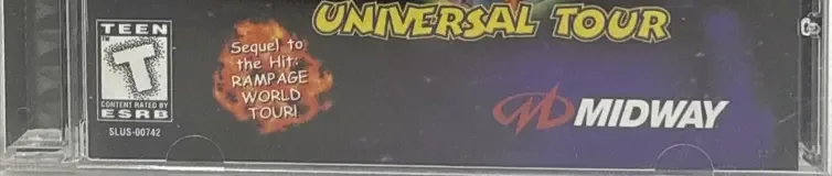 Rampage 2: Universal Tour, the ESRB box on its front