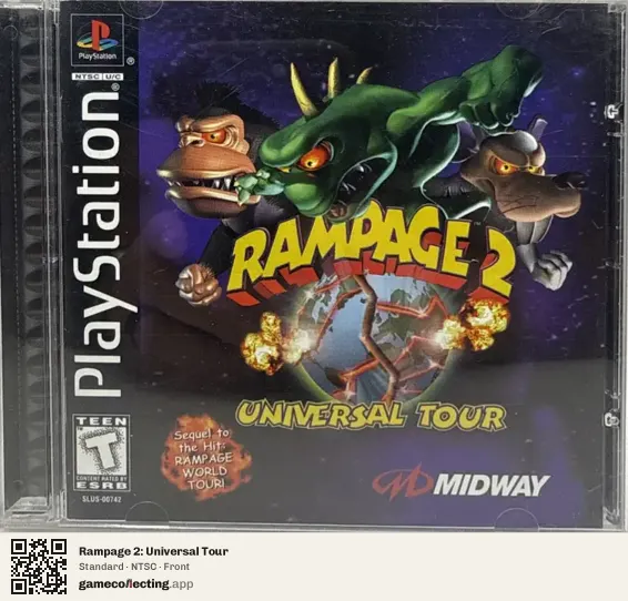 Rampage 2: Universal Tour PlayStation, NTSC box front