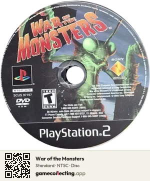 War of the Monsters PlayStation 2, NTSC disc