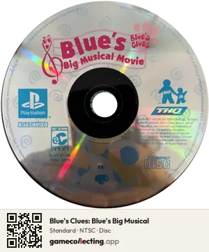 Blue's Clues: Blue's Big Musical PlayStation, NTSC disc
