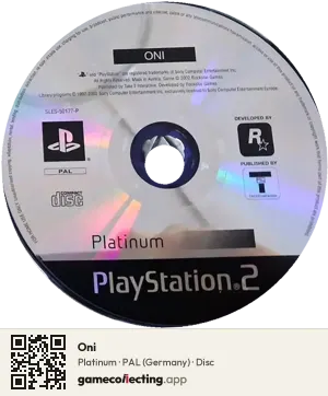 Oni PlayStation 2, PAL disc