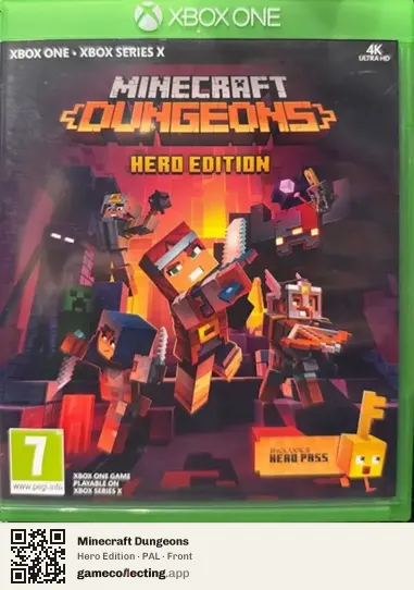 Minecraft Dungeons Xbox One, PAL box front