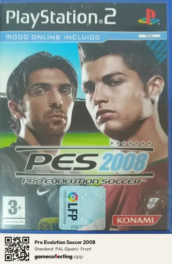 Pro Evolution Soccer 2008 PlayStation 2, Spain box front