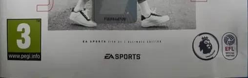 FIFA 21, the PEGI square on its front