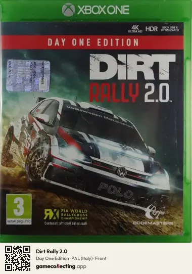 Dirt Rally 2.0 Xbox One, Italy box front