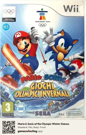 Mario & Sonic at the Olympic Winter Games Nintendo Wii, Italy box front