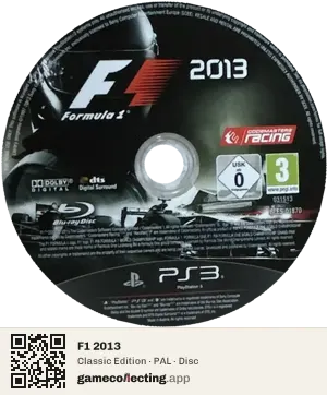 F1 2013 PlayStation 3, PAL disc