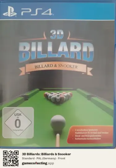 3D Billiards: Billiards & Snooker PlayStation 4, Germany box front