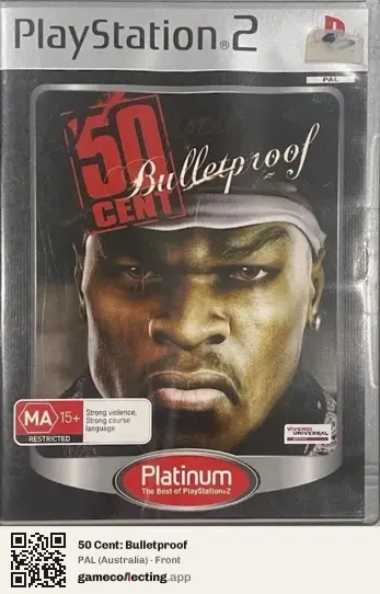 50 Cent: Bulletproof PlayStation 2, Australia box front