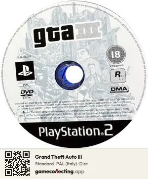 Grand Theft Auto III PlayStation 2, PAL disc
