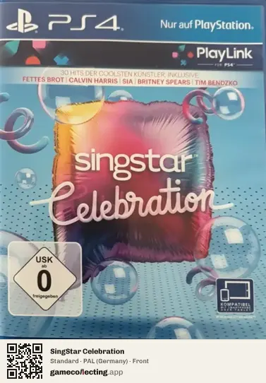 SingStar Celebration PlayStation 4, Germany box front