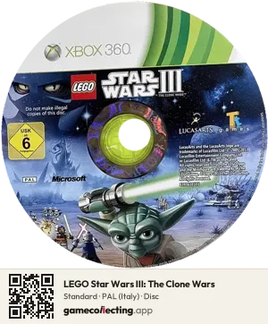 LEGO Star Wars III: The Clone Wars Xbox 360, PAL disc