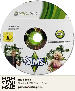 The Sims 3 Xbox 360, PAL disc