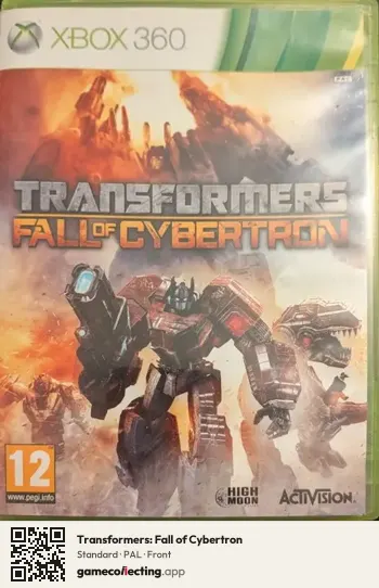 Transformers: Fall of Cybertron Xbox 360, PAL box front