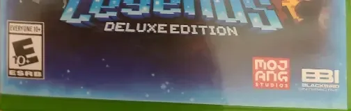 Minecraft Legends, the ESRB box on its front