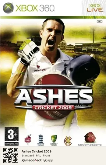 Ashes Cricket 2009 Xbox 360, PAL box front