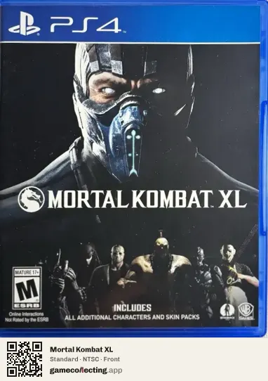 Mortal Kombat XL PlayStation 4, NTSC box front
