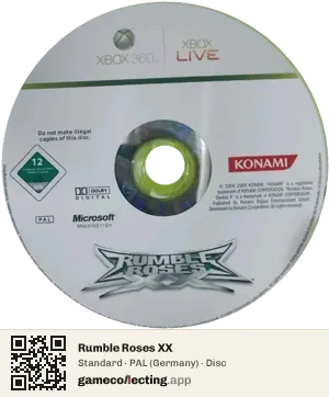 Rumble Roses XX Xbox 360, PAL disc